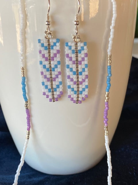 Dainty Seed Bead Necklace & Earrings