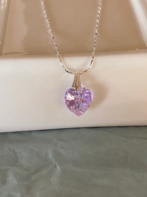 Swarovski Crystal Heart Pendant in Sterling Silver